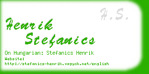 henrik stefanics business card